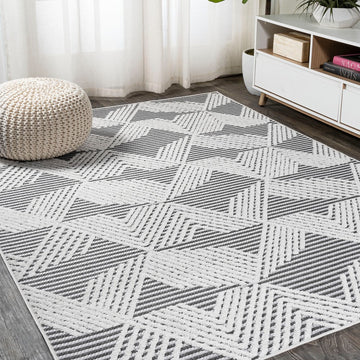 Jazz High-low Pile Art Deco Geometric Indoor/outdoor Area Rug